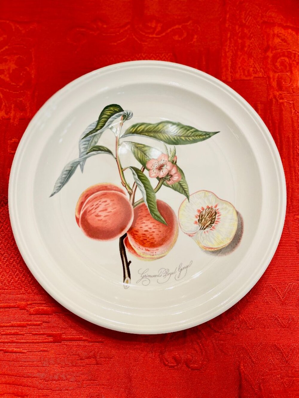 Vintage Portmeirion Pomona Dinner Plate in the "Grimwoods Royal George" peach